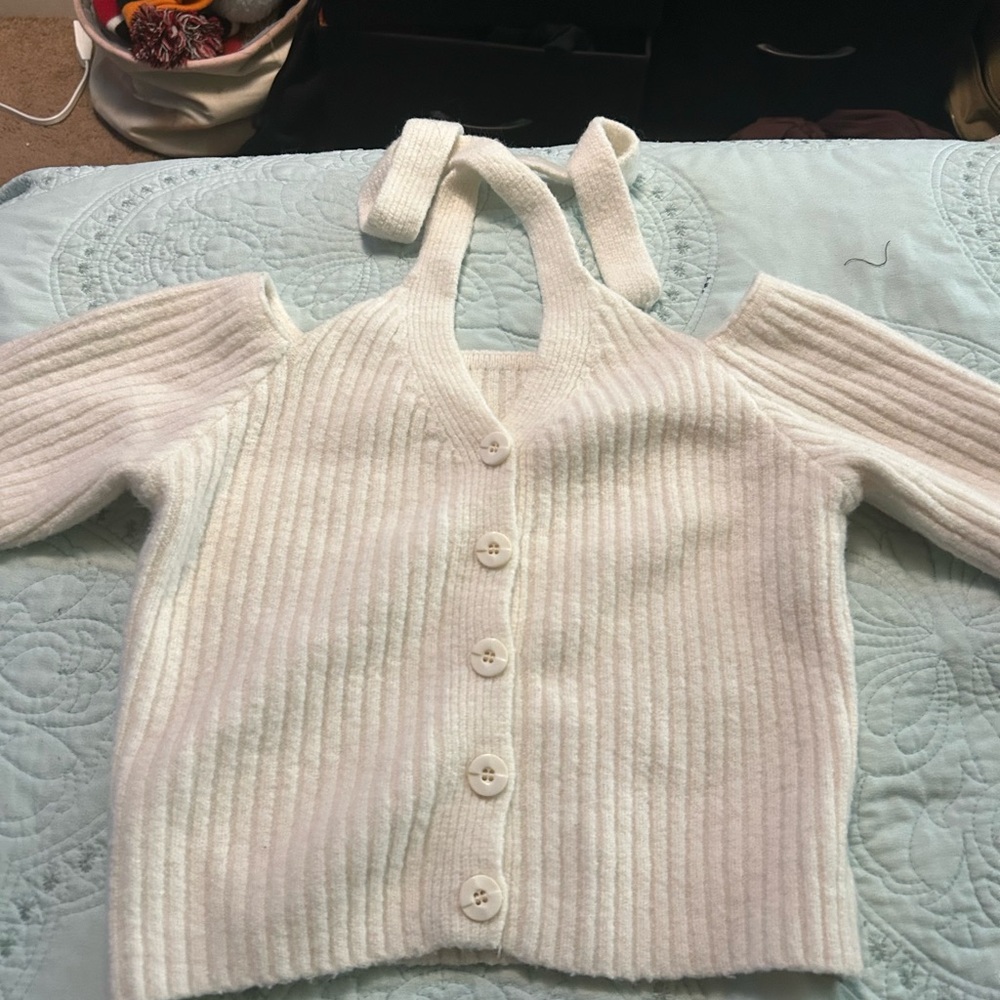 Women's White Knit Sweater